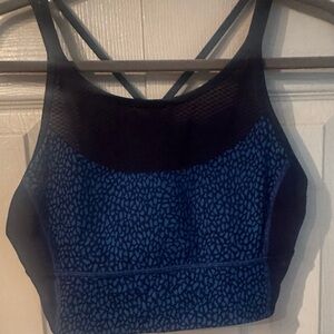 Lululemon Athletica Blue and Black Strappy Sports Bra